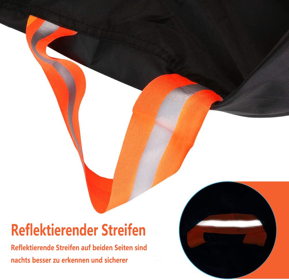 Enzeno Motorrad Abdeckplane Outdoor Wasserdicht 210D – Winterfest Für Roller & Motorrad (275x105x125cm)