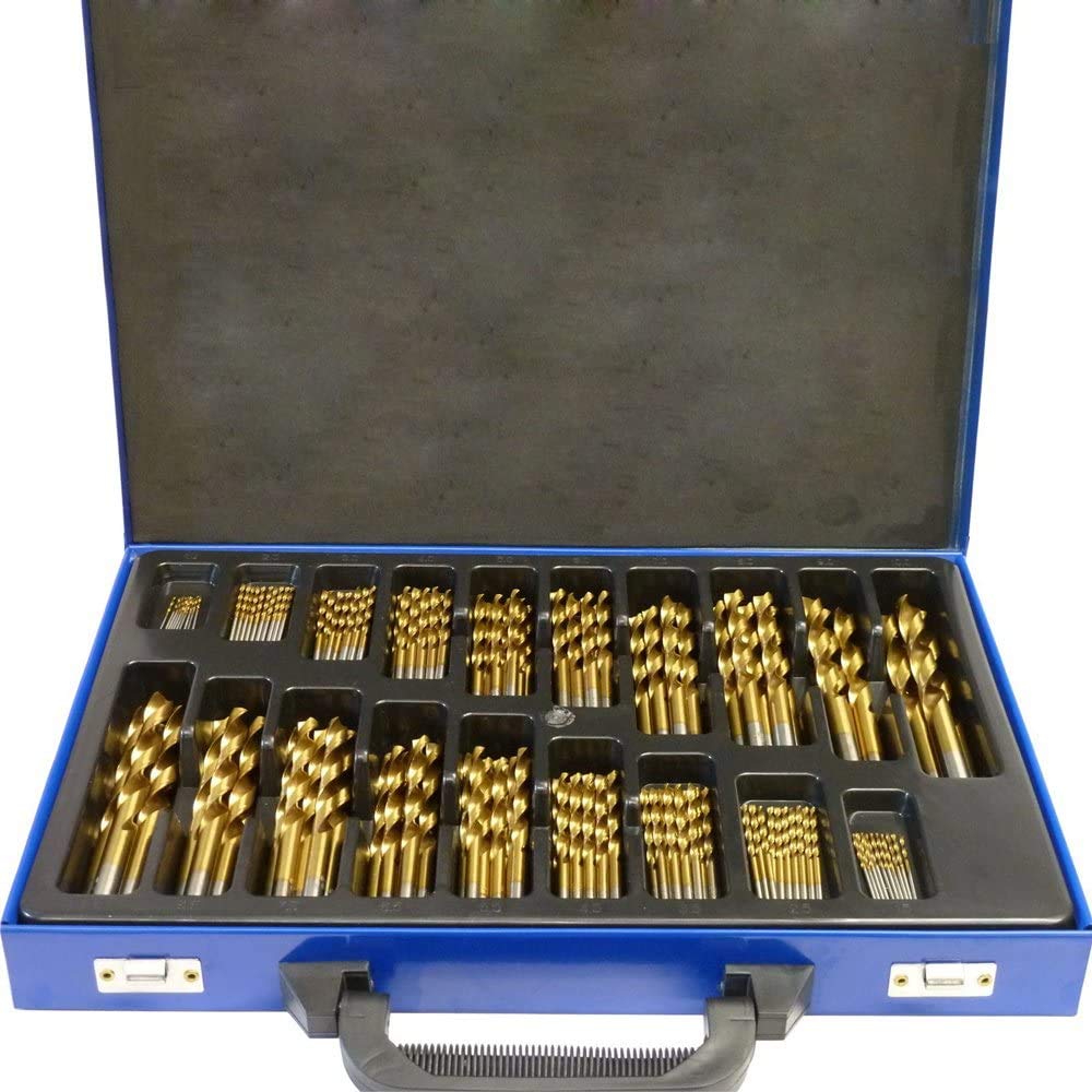 NAIZY Juego de Brocas para Metal 170 Piezas Acero y Madera Todas Las Brocas de 1-10 mm ángulo de Punta 135° HSS Cobalto