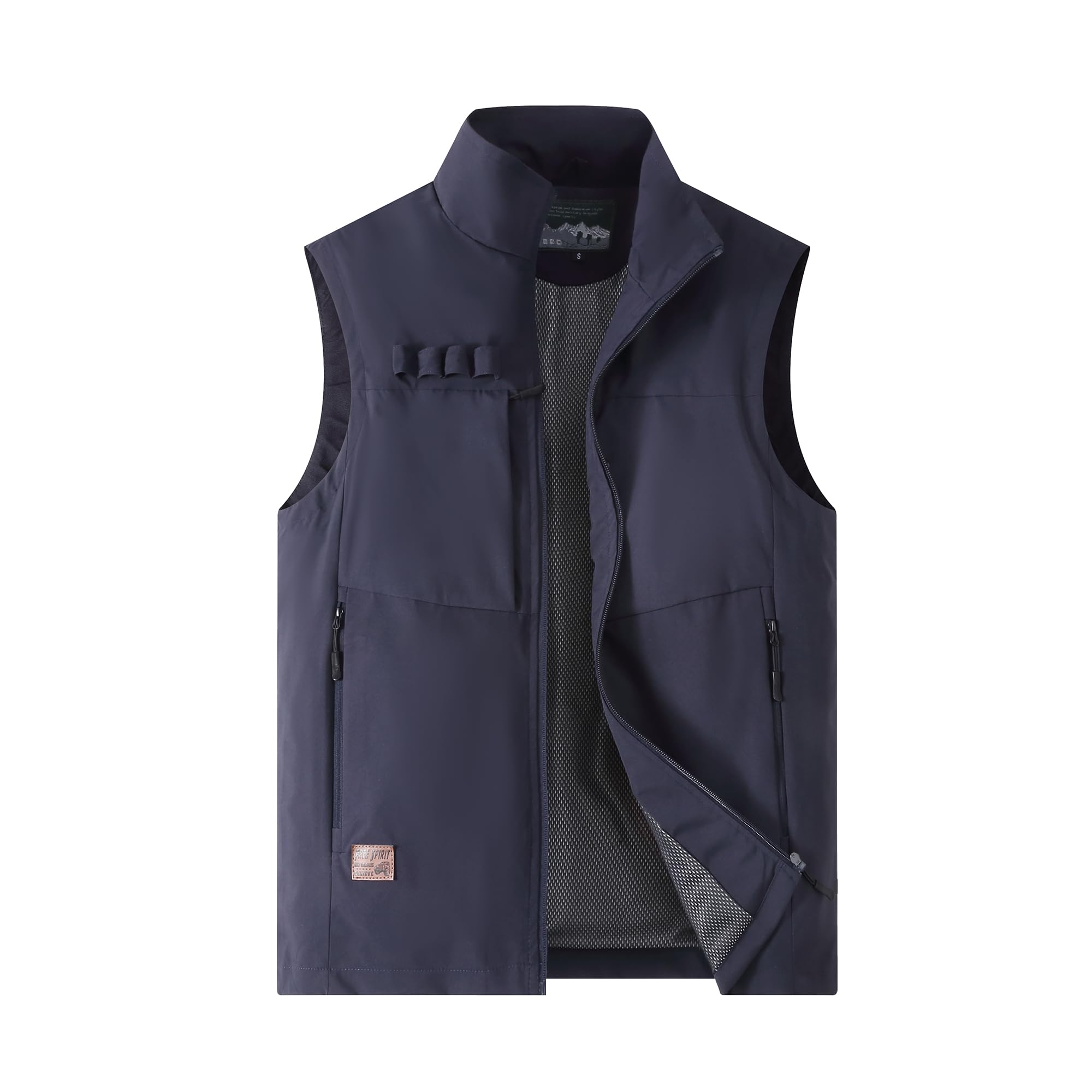 Homme Gilet de Pêche Plein Air Léger Respirant Veste de Sport à Séchage Rapide Veste Multi-Poche Gilet Camping Chasse Sans Manche