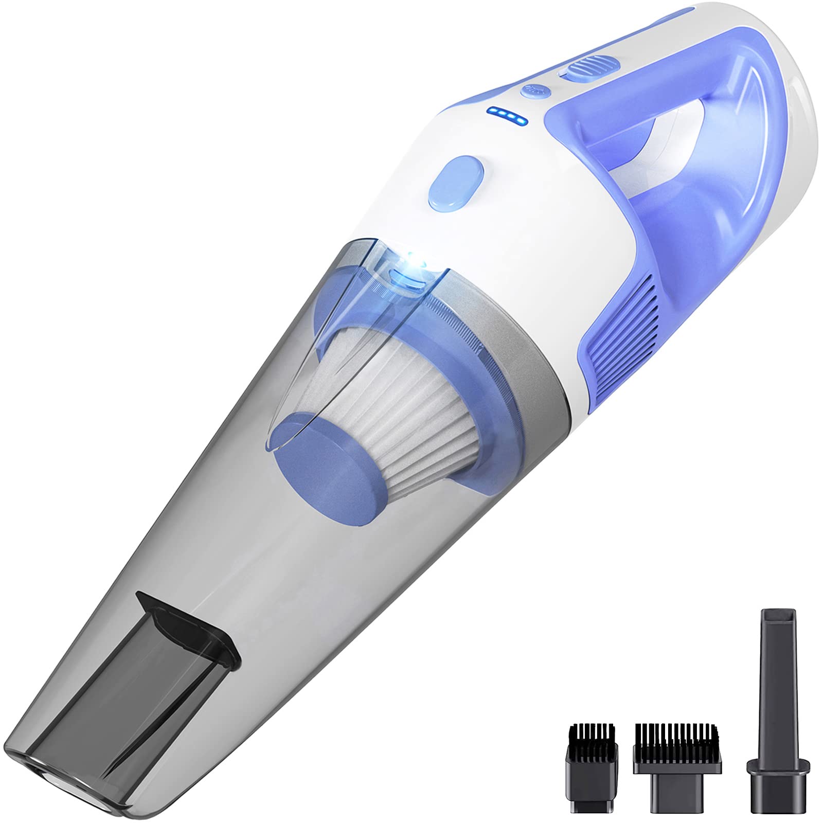 GOGOING® Handheld Vacuum Cordless - Strong Suction [9000Pa] - Rechargeable Held Held Vacuum, Portable Mini Hand Vacuum with Large Dirt Bowl, 3 Versatile Attachments & Cleaning Brush (DW189)