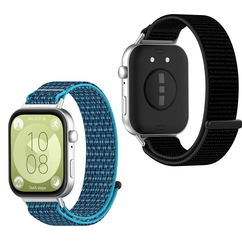 2 Pcs Nylon Replacement Strap for Huawei Watch Fit 3,Breathable watch strap,Quick Release Flexible Strap Compatible with Huawei Fit 3 Watch