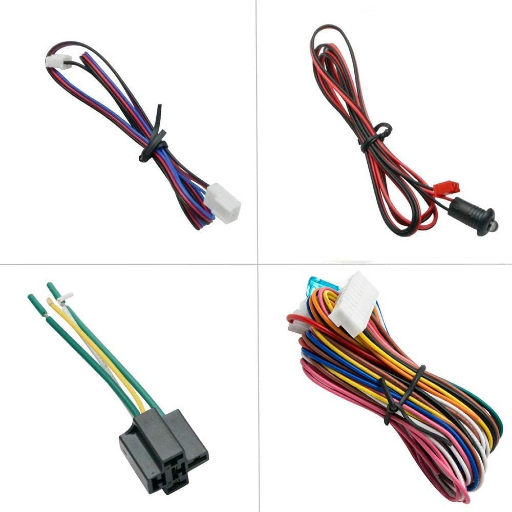Riloer Kit de cierre centralizado del sistema de alarma del automóvil, Sistema de fijación de seguridad antirrobo para proteger el control remoto del coche, con sensor de impacto 2 controles remotos
