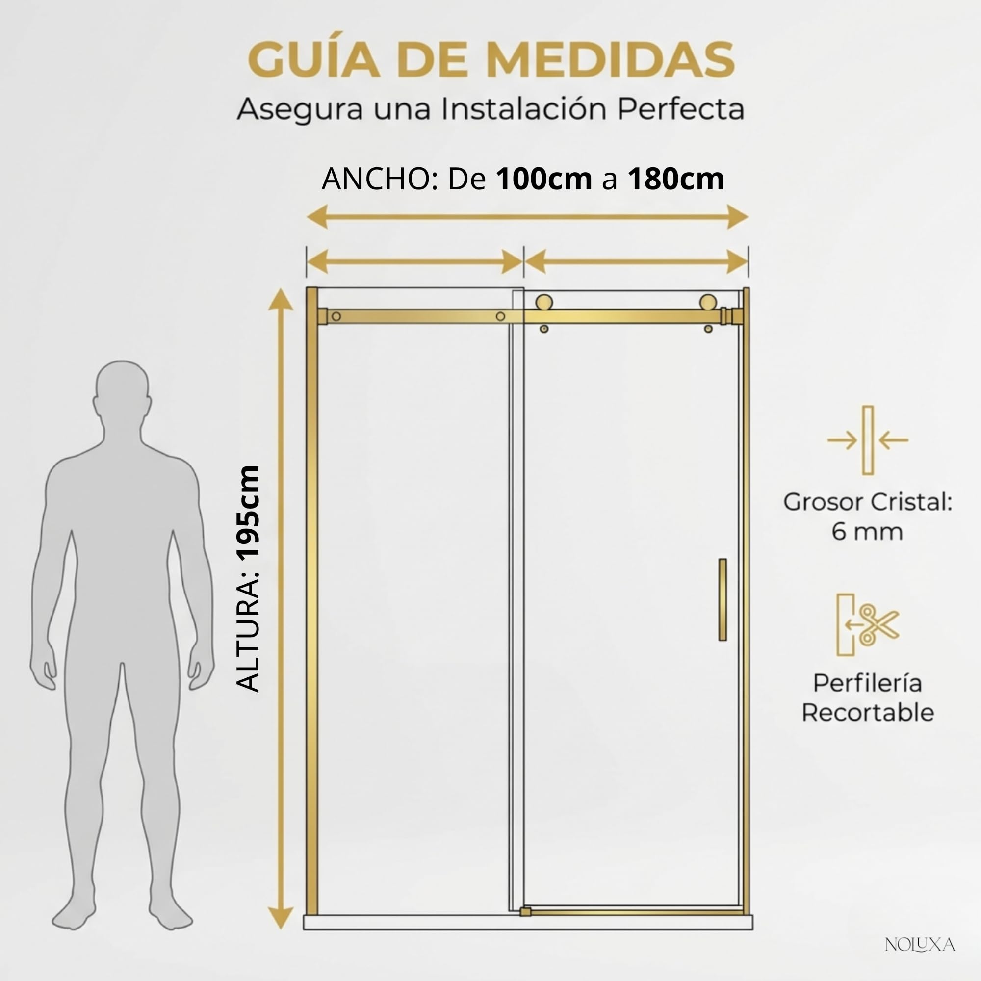 IMEX - Mampara Ducha Frontal 1 Fija + 1 Corredera 160cm Cromada | Mampara de Cristal Reversible con Ancho Adaptable 156 a 161 cm | Perfilería de Aluminio con 195cm de Altura y Cristal Templado Antical