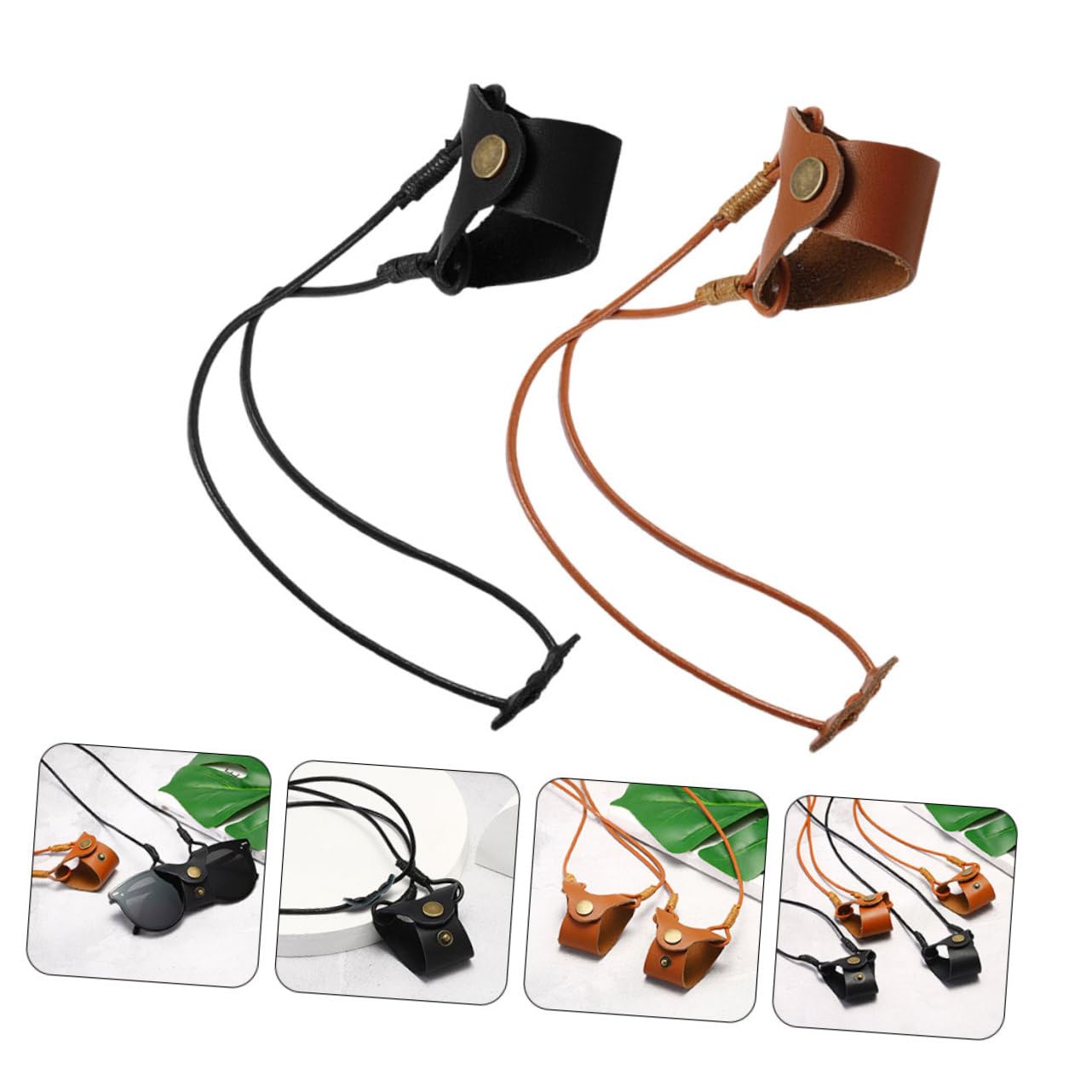 Healeved Cuerda Para Gafas De Sol Y Graduadas De Correa De Cuero Sintético Soporte Para Gafas Para Y Durable Y Resistente Al