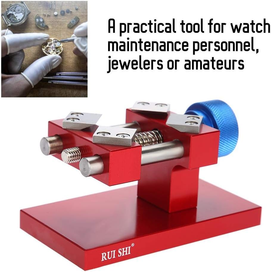 Brrnoo Watch Bezel Opener, Professional Red Watch Bezel Removal Repair Tool, Back Case Opener Workbench Watch Bezel Ring Remover Watchmaker Tool for The Back Cover Diameter 38-40mm