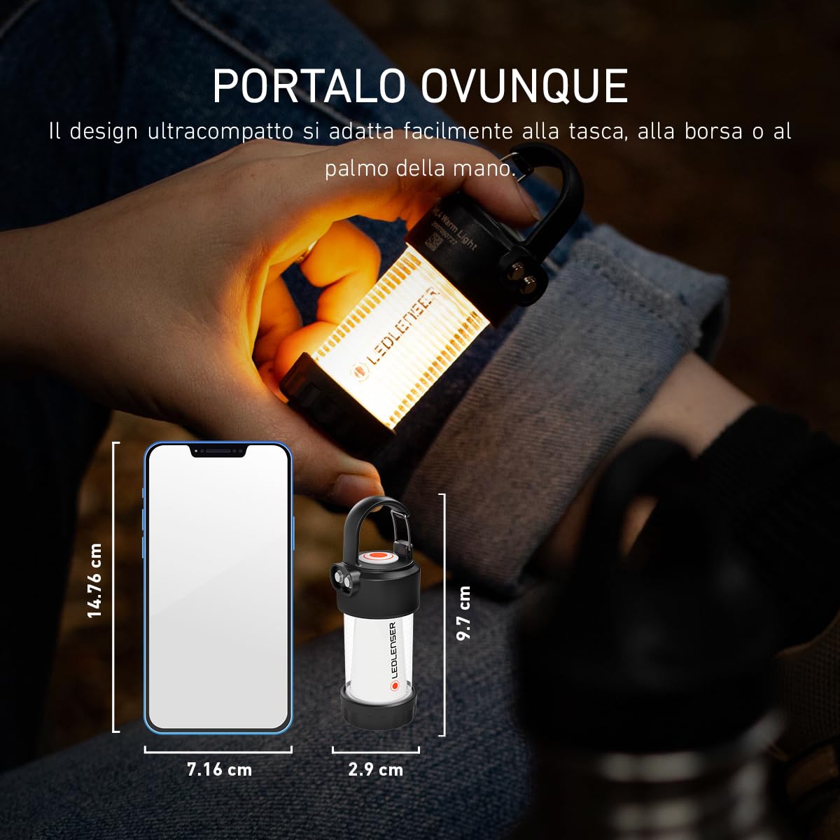 Ledlenser ML4 LED Warm Light Lanterna, Batteria Ricaricabile 14500, 300 Lumen, anabbagliate (Brevettato), Fino a 40 Ore di autonomia, Luce Rossa, Possibile Uso con 1 Batteria AA,moschettone, Outdoor