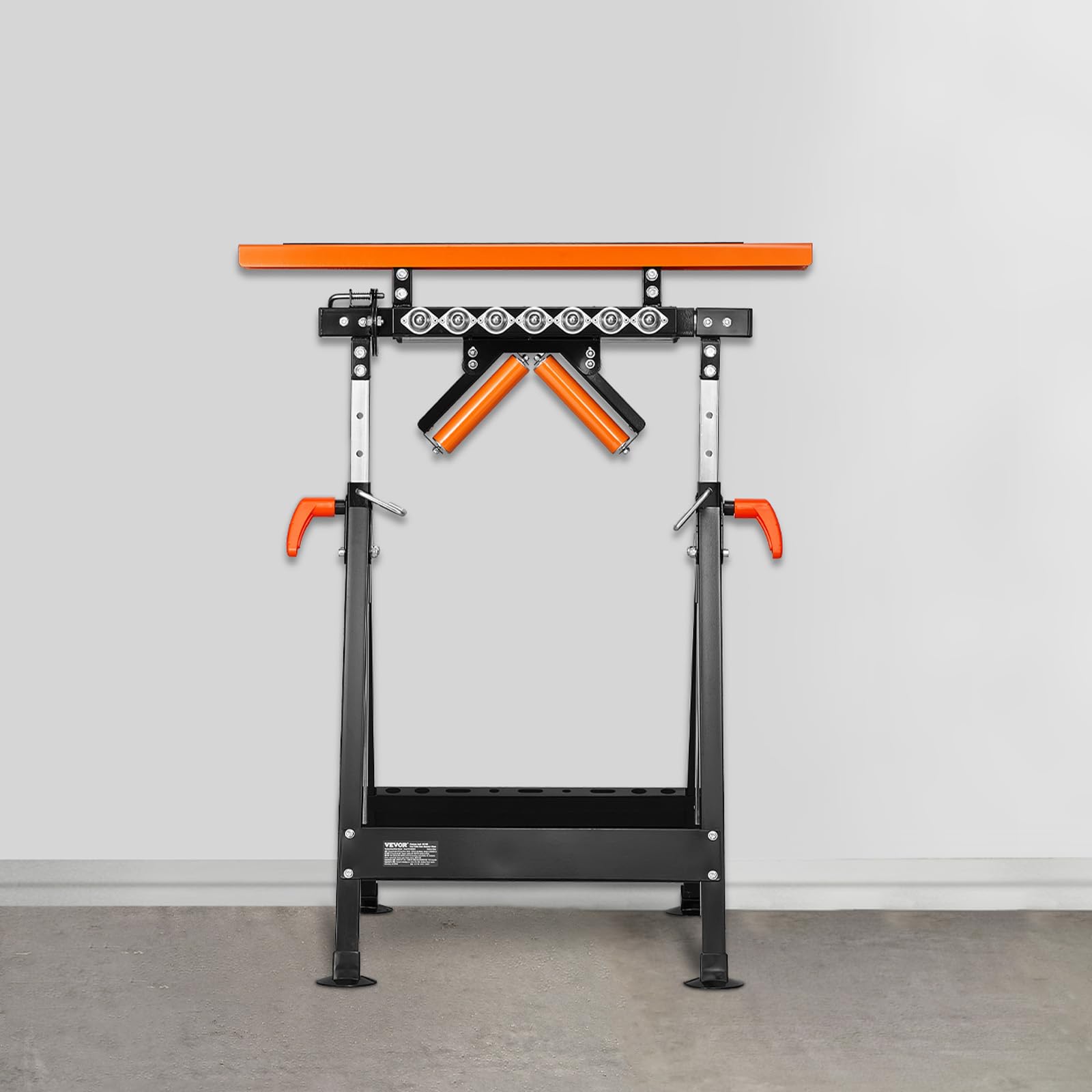 VEVOR Soporte de rodillos 4 en 1 de 200 kg, soporte de rodillo ajustable de 84–127 cm, soporte de trabajo con guía de dientes y rueda multidireccional pulida, para salida de sierra de mesa, soporte de
