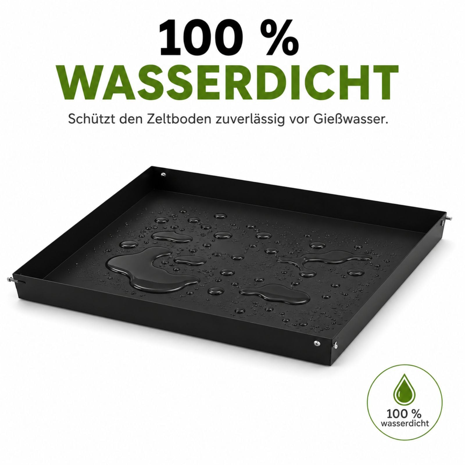 Weedness Plateau d'eau Secret Jardin 120x120 cm pour Grow-Box - Tapis Film Bac de Récupération Arrosage Accessoire Culture Intérieure Plat en Plastique Culture Intérieure