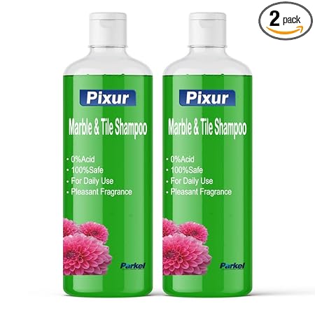 Pixur Marble And Tile Shampoo Original Pack Of 2 Pcs x 1 L/Floor Cleaner/Thick Liquid / 0% Hcl Acid/Safe On All Type Floor/Eco Friendly/No Harmful Chemicals/For Home,Kitchen,Bathroom