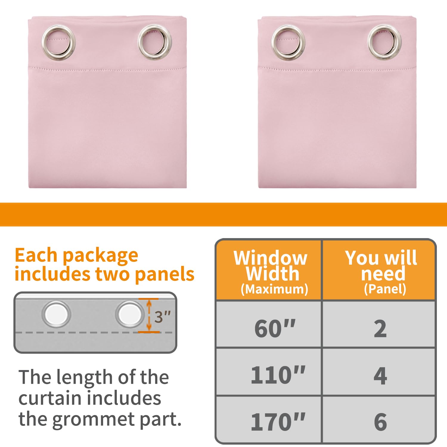 YoungsTex - Cortinas 100% Opacas De 63 Pulgadas De Longitud Para