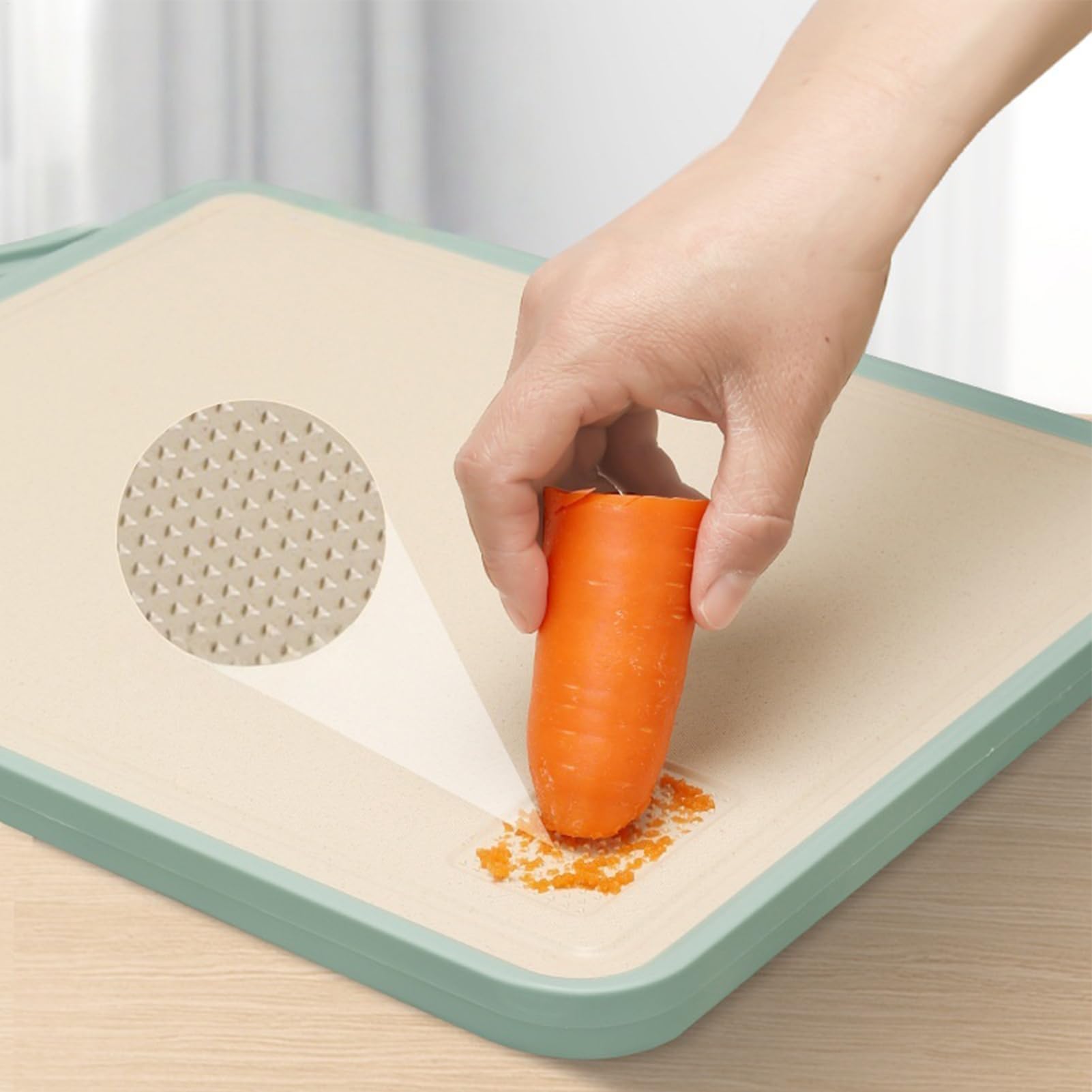 Tagliere in acciaio inox – Tappetino da taglio double-face con manico per la preparazione della cucina, ideale per carne, verdure, pane, campeggio e uso commerciale
