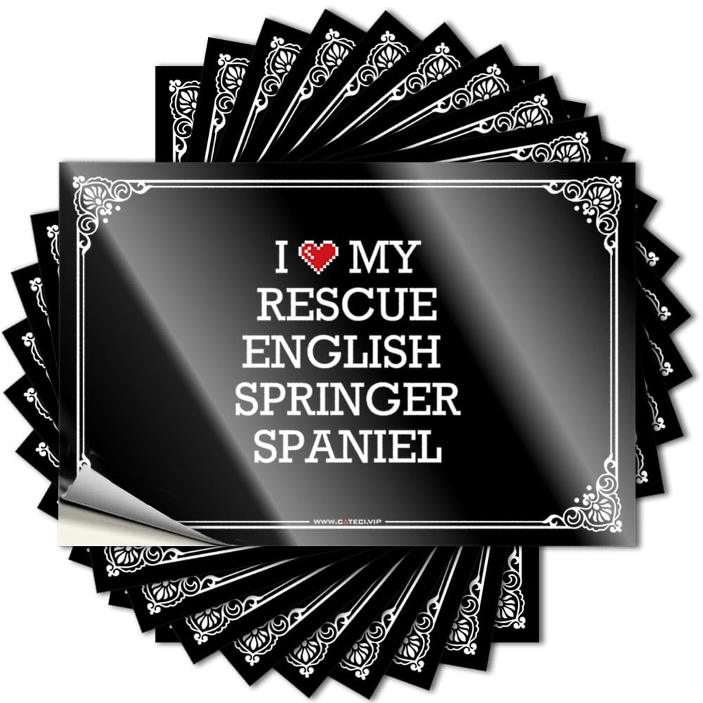 I Love My Rescue English Springer Spaniel Fall Men - Stickers Window Removable Vinyl Decal(6X9CM)