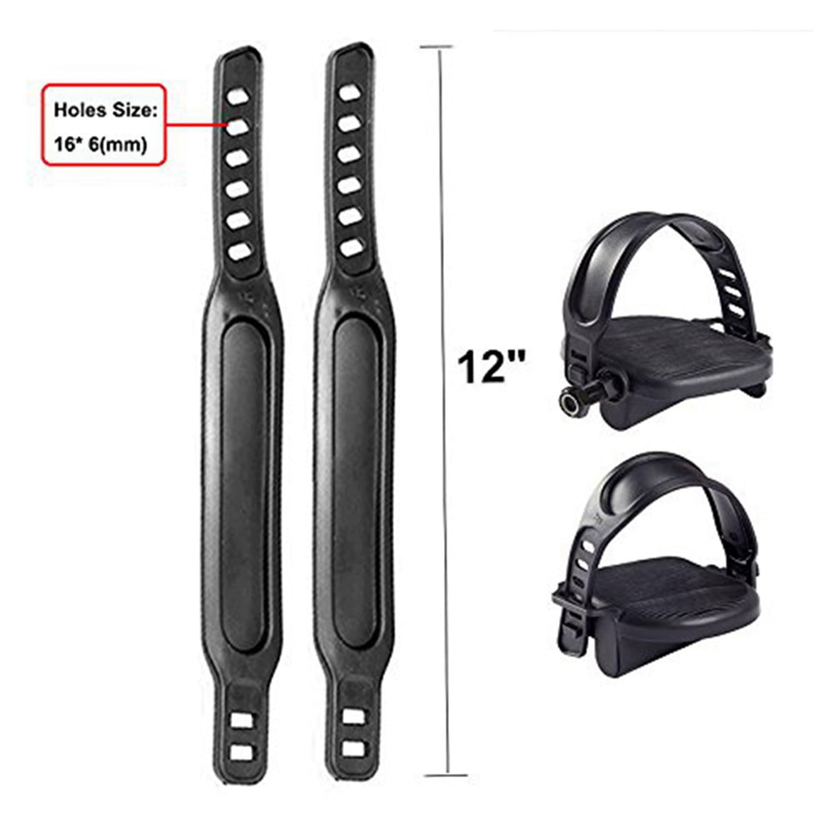 3 paires de pédales de vélo élargies avec sangle de pédale pour mouvement vélo stationnaire cycle maison