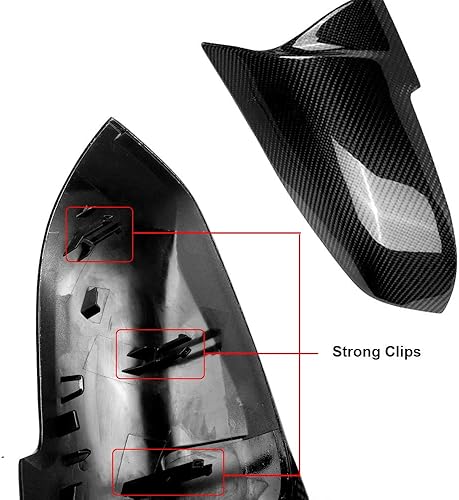 Miniatura 5 de SNA - Tapa de repuesto para espejo lateral de fibra de carbono negro brillante compatible con BMW serie 1 F20 2 series F22 F23 3 series F30 F31 F34