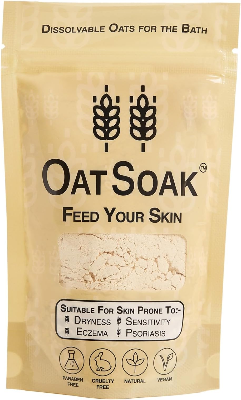 OatSoak Colloid Oatmeal Bath Additive for Skin prone to eczema, psoriasis, sunburn, chicken pox, 100% Premium Oatmeal Bath Powder, Scottish Oats, 3.5