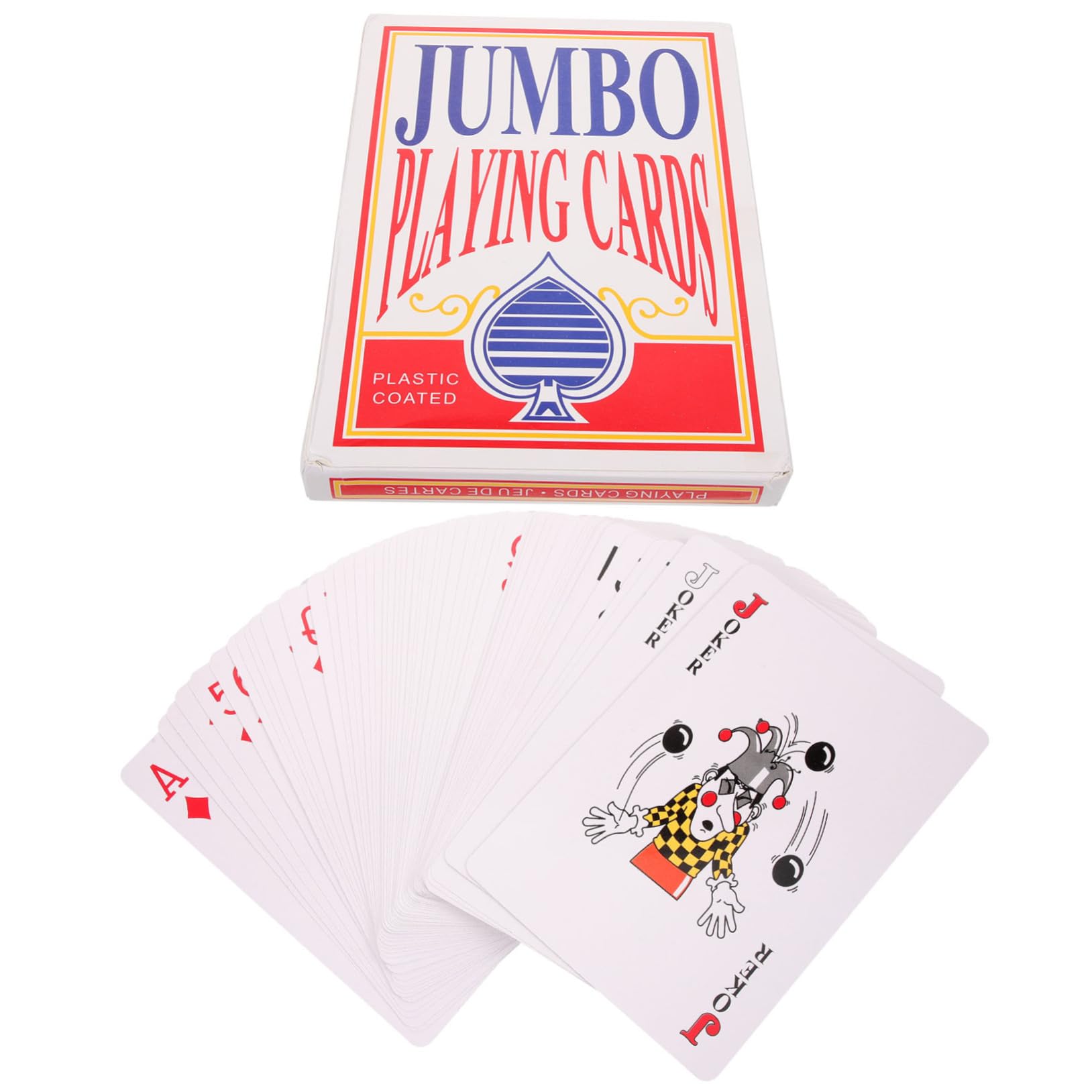TOYANDONA Cartas de Póquer Extra Grandes Fácil de Transportar de Papel Efecto Decorativo Juego de Mesa para Fiestas y Entretenimiento