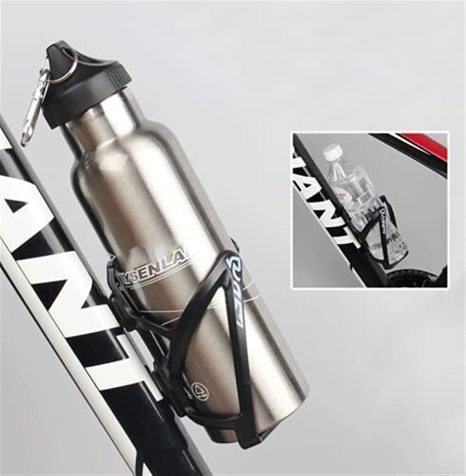 WJJ Fahrradflaschenkäfig, Road Mountainbike, Wasserbecherhalter, Flaschenkäfig, Reitausrüstung Zubehör, Universal-Flaschenkäfig (2 Stück) (Color : Black)