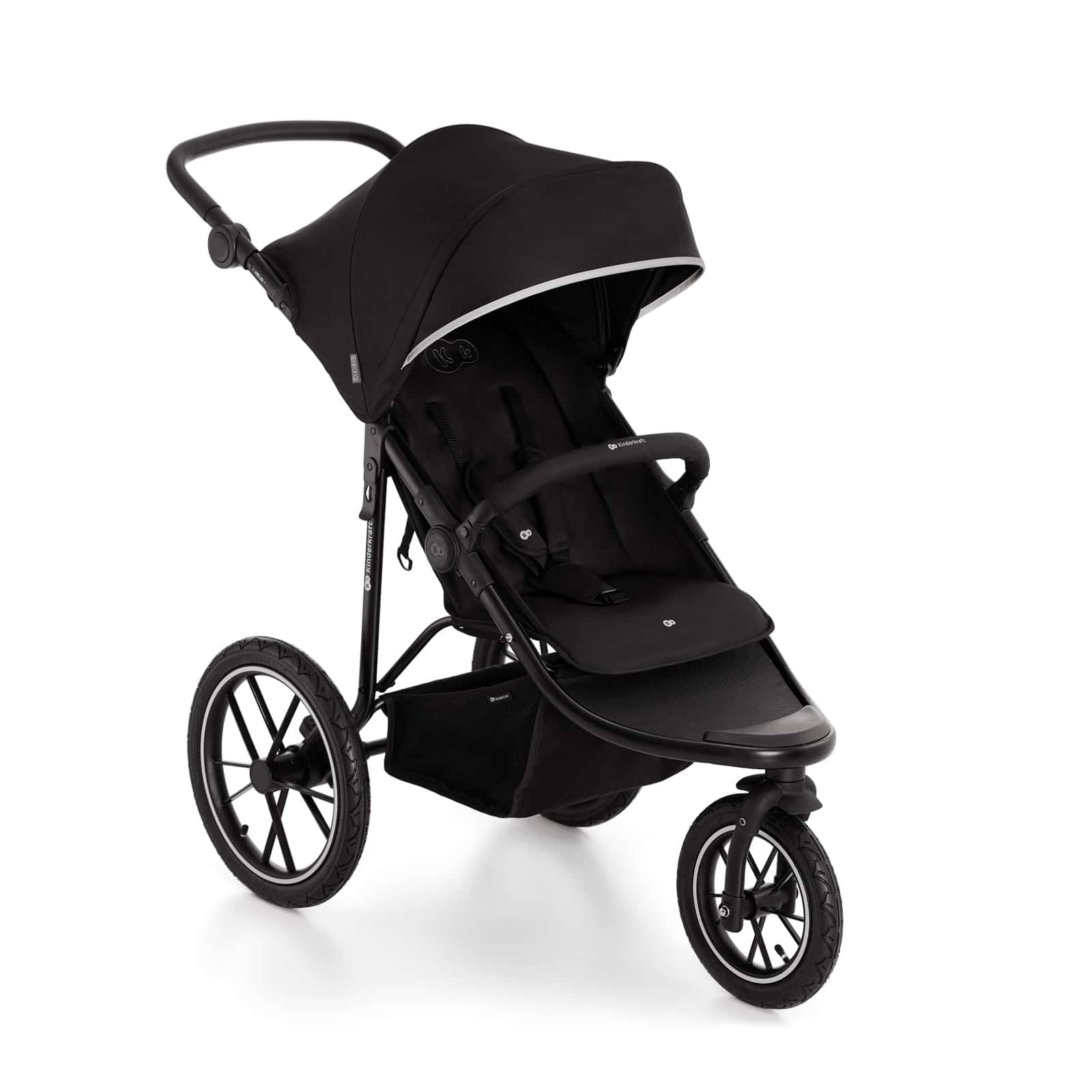 Kinderkraft HELSI 2 Jogger Poussette Sportive 3 Roues Dès La Naissance 22 Kg Réglable Gris