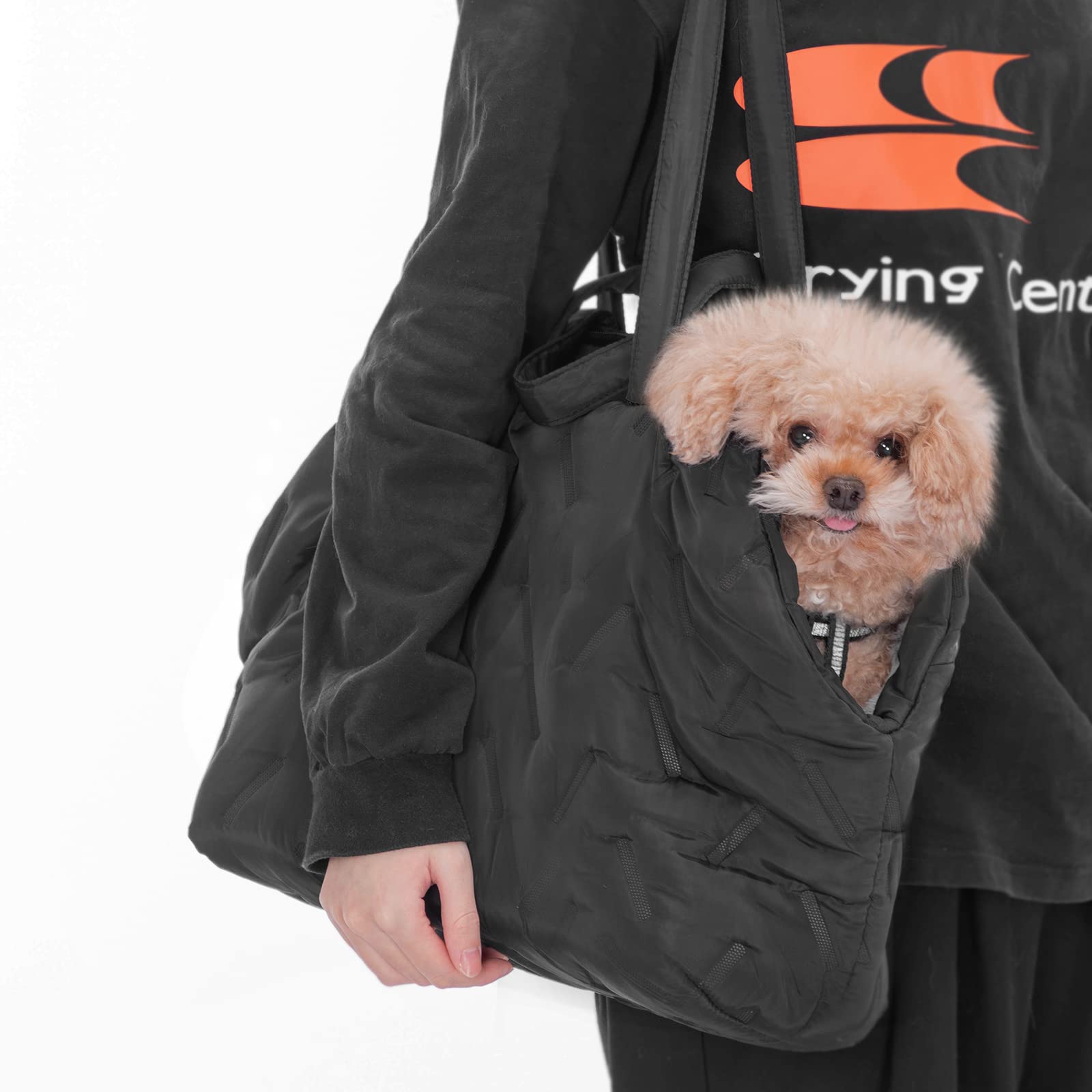 A 4 Pet Bolsa para perros y gatos, lavable con cremallera, bolsa de transporte para perros pequeños y medianos, cachorros, M: 35 x 22 x 30 cm, color negro