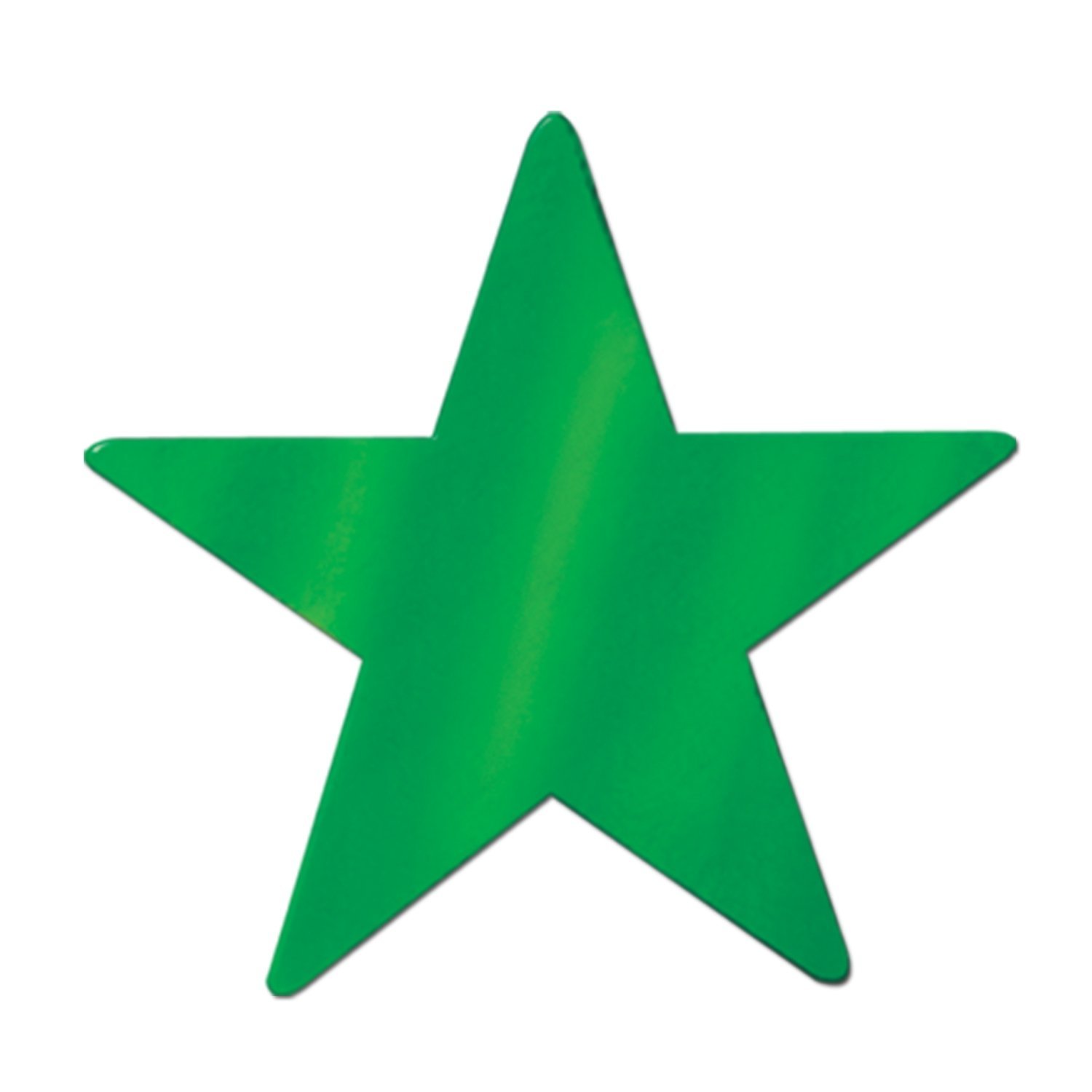 Beistle 55839-G Foil Star Cutouts, 24 Pieces, 12", Green