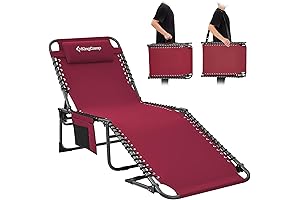 KingCamp Folding Outdoor Chaise Lounge Chair