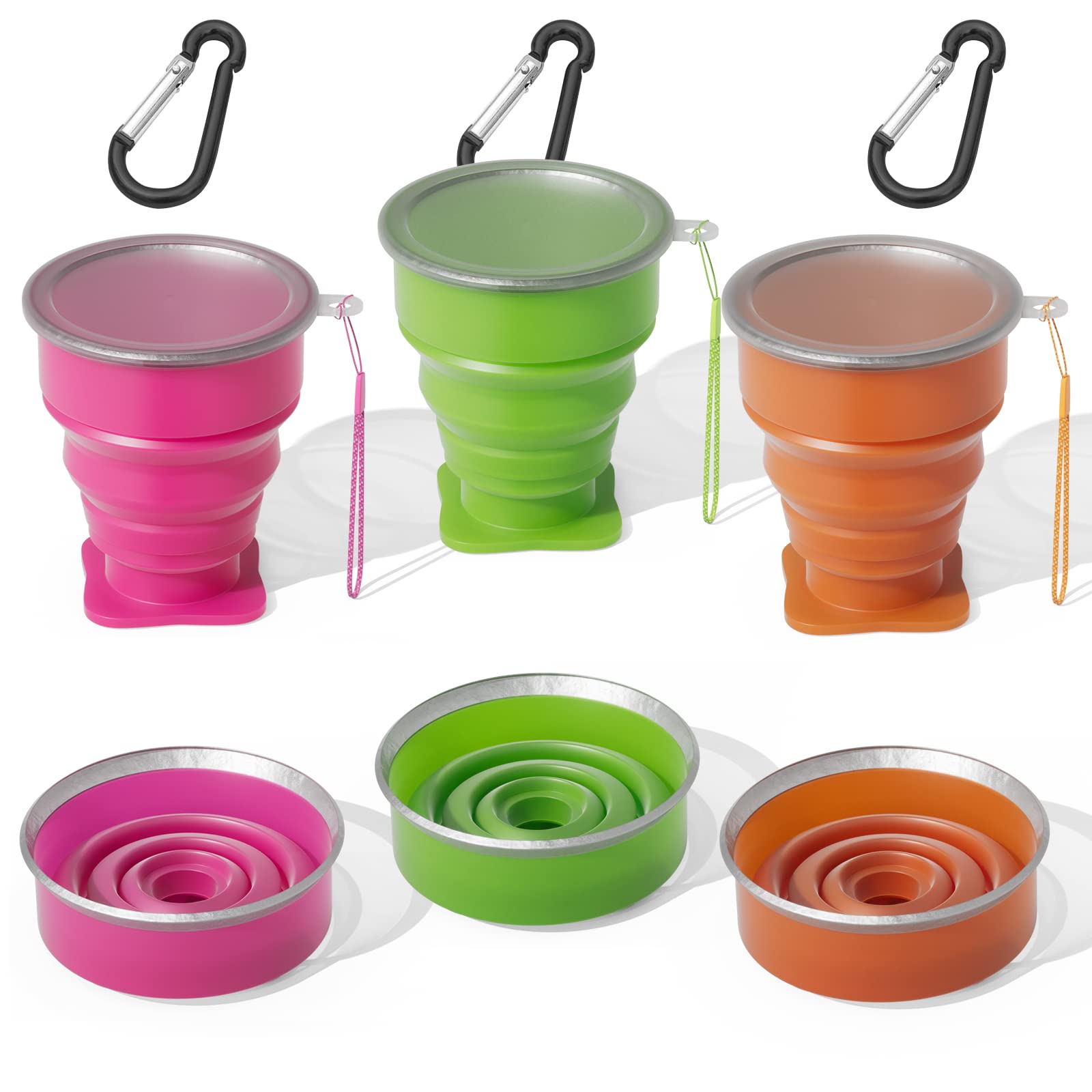Taza plegable – Taza plegable de silicona plegable expandible – Taza portátil reutilizable para viajes, camping, senderismo, supervivencia, coche, picnic, playa, vacaciones, deportes al aire libre