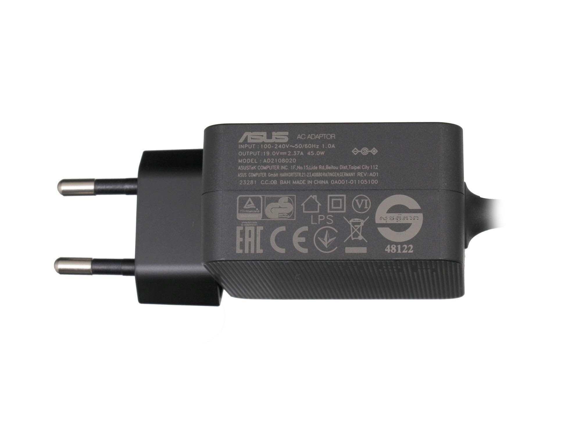 Asus 0A001-01105800 Original Netzteil 45,0 Watt EU Wallplug | kleine Bauform für VivoBook 15 X1505VA, X1504VA,, 16 X1605VA, 17 X1704ZA S16 Flip TP3604VA, S14 Flip TP3402VA, X1704ZA