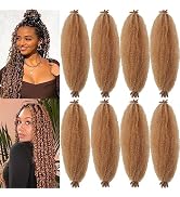 8 Packs Springy Afro Twist Hair 16 inch Pre-Separated Marley Twist Braiding Hair Soft Synthetic C...