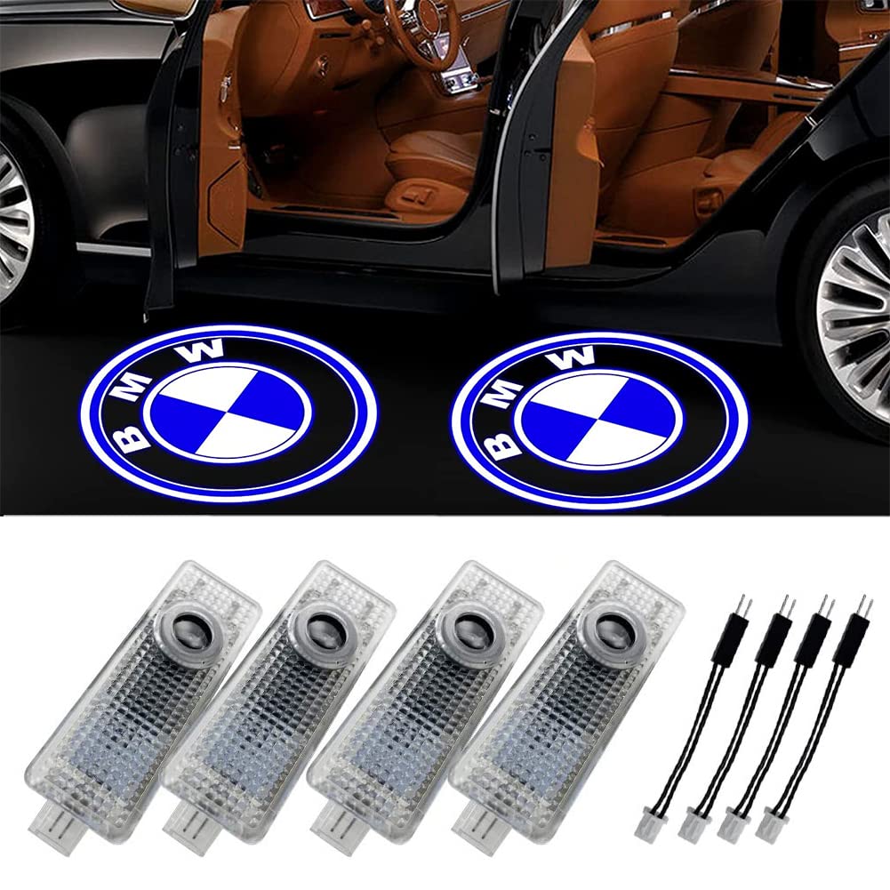 Car Door Light Logo Projector Courtesy Led Welcome Lights Compatible with BMW 1/3/4/5/6/7/M/X/Z/GT Series Accessories 4 Pack