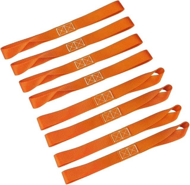 LITTOU KOLOME Tie Down Loop Fit for Motorcycle ATV UTV Dirt-Bike 2300 Lb Break Strength Tie Down Strap 12"X 1"(8 Pcs Orange)