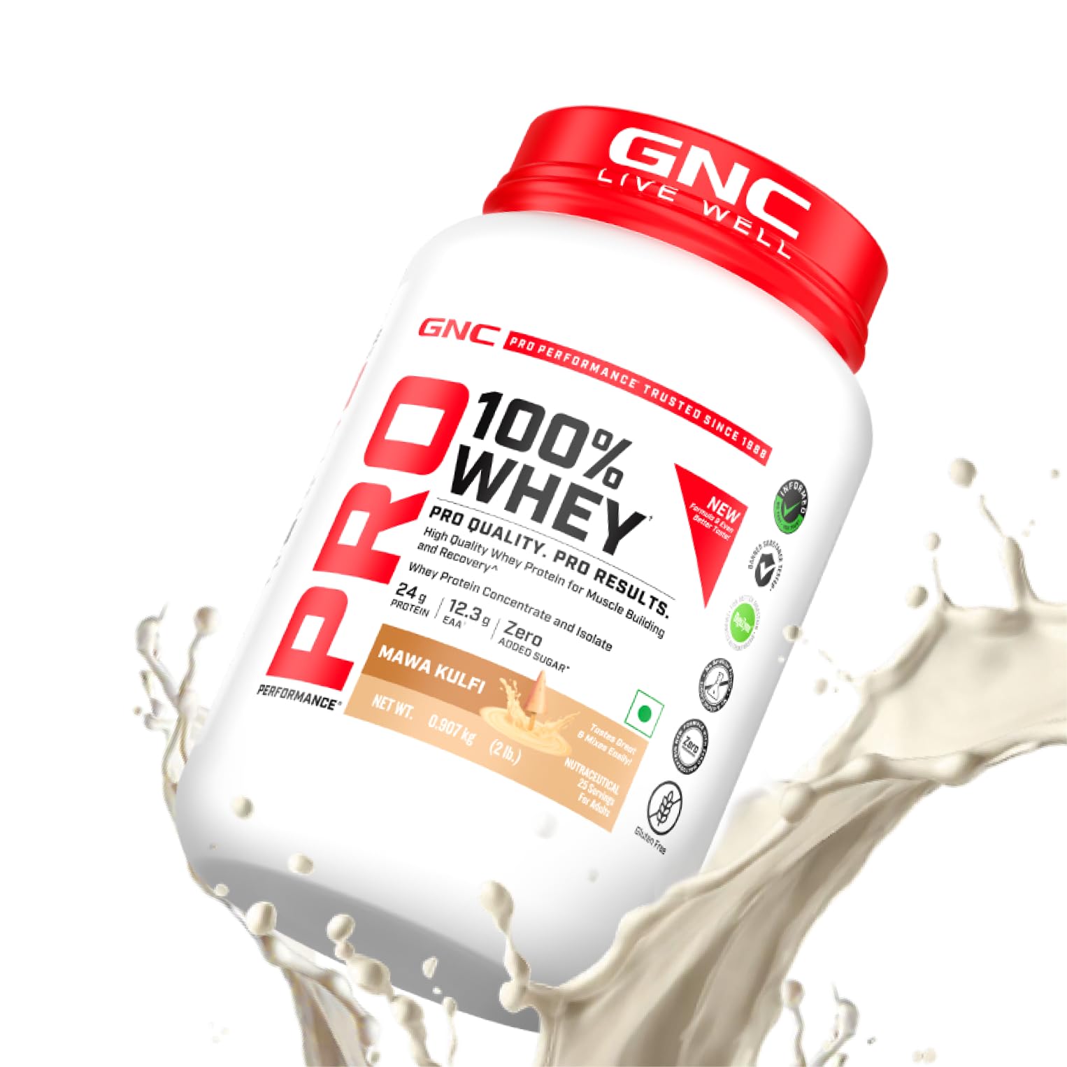 GNC Pro Performance 100% Whey Protein | New Formulation | 24g Protein, 5.7g BCAAs, 12.3g EAAs | Added DigeZyme® | Whey Isolate & Concentrate Blend, Low Carb (4.51g), No Added Sugar | Chocolate Fudge, 4kg — Amazon image 19