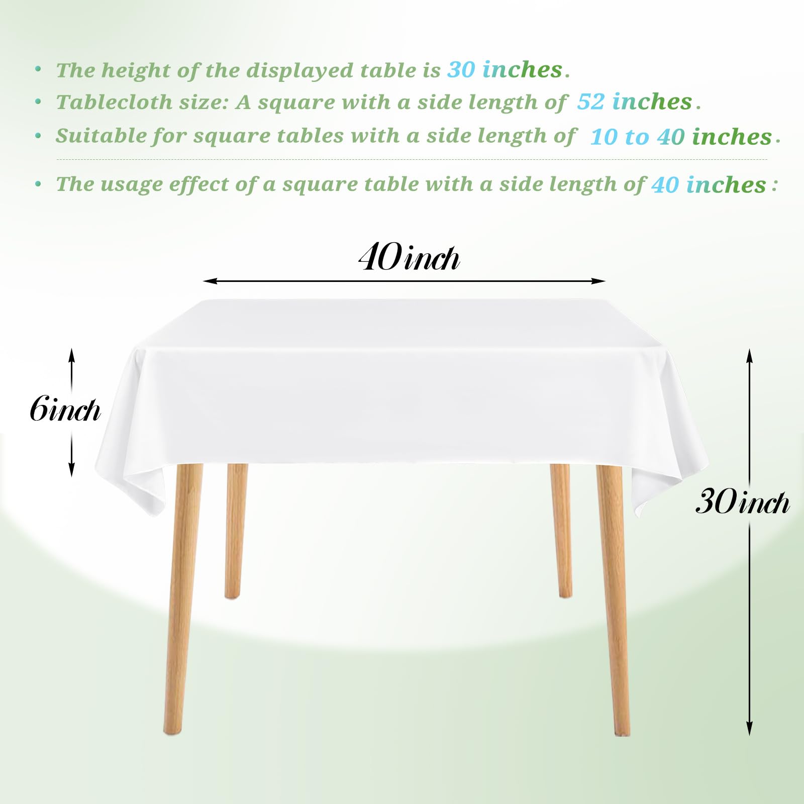 YMHPRIDE 8 Packs Square Tablecloth 52 x 52 Inch White Square Table Cloth, Washable Polyester Fabric - Image 2