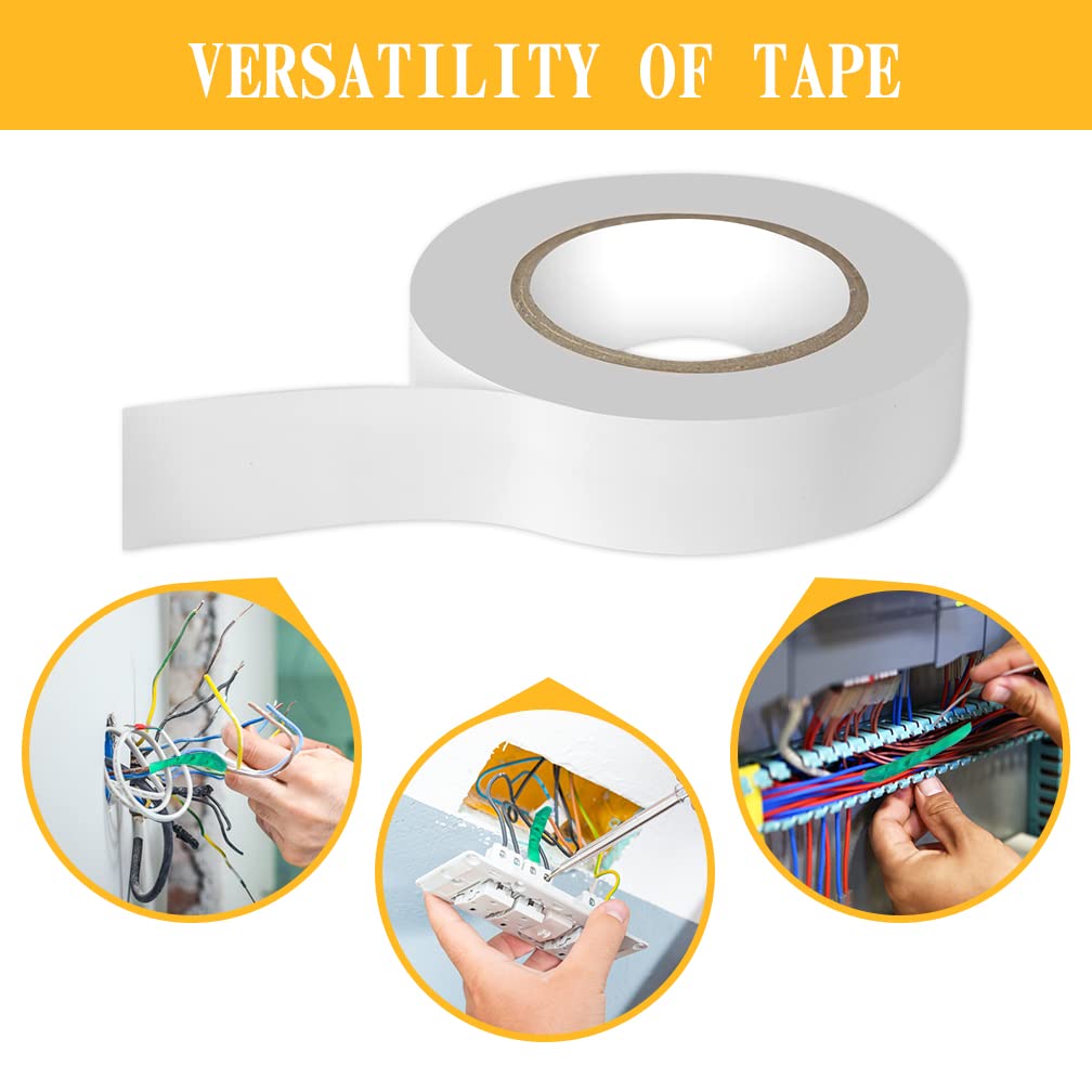Xrkuu Lot De 6 Rouleaux De Ruban Adhésif électrique Noir - 1,5 Cm X 1,5 M - Ruban Isolant En PVC - Adhésif Puissant - Pour Intérieur Et Extérieur