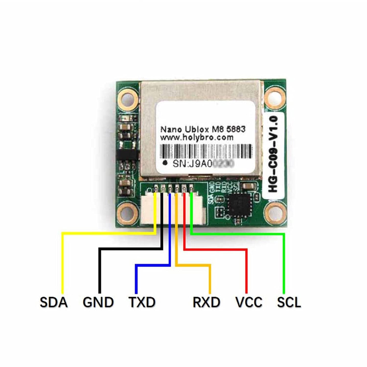 Części zamienne RC - 25x20x8mm do modułu GPS HOLYBRO Nano M8 5883 z etui ochronnym TPU Shell do samolotu RC FPV Drony dalekiego zasięgu DIY Części Drone FPV Moduł GPS (kolor: 2 szt.) (Color : 2PCS)