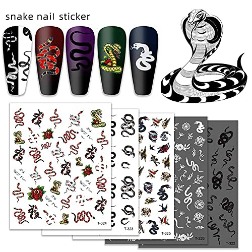 CJDM Nageldekorationen Maniküre Dekor Selbstklebender Nagel DIY Nagelaufkleber Nagelaufkleber Schlangen-Design-Muster 3D… – Bild 7