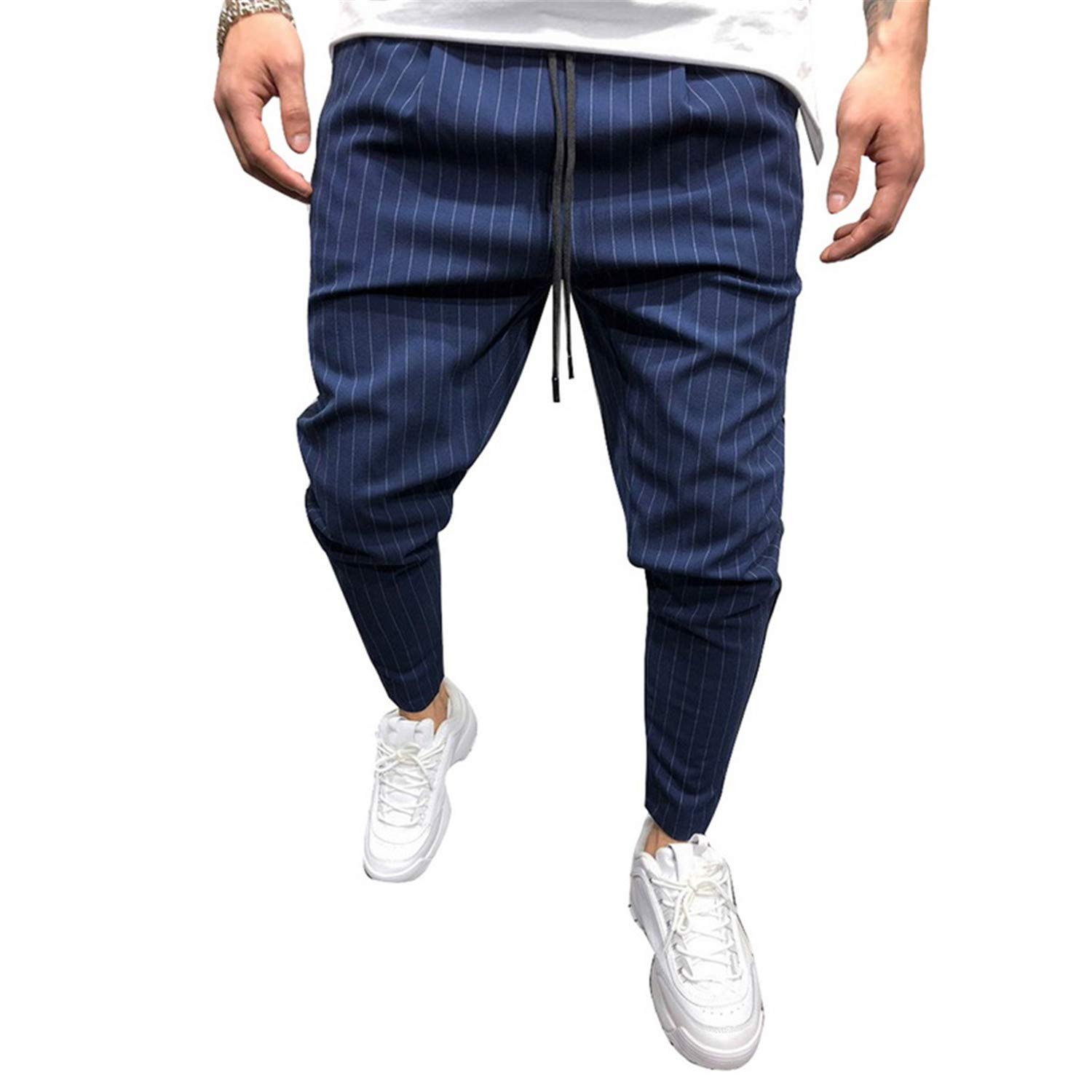 Men's Ankle Pants Streetwear Side Stripes Trousers Streetwear Male Spring Bottoms
