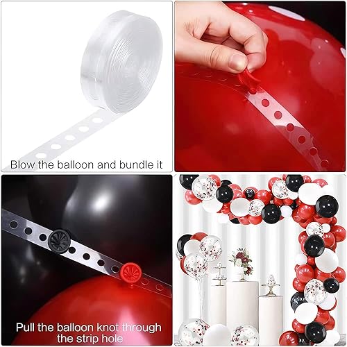 Miniatura 6 de Kit de guirnalda de globos de oro blanco y negro, 100 piezas de globos de látex de confeti negro blanco metálico dorado y dorado para decoración de