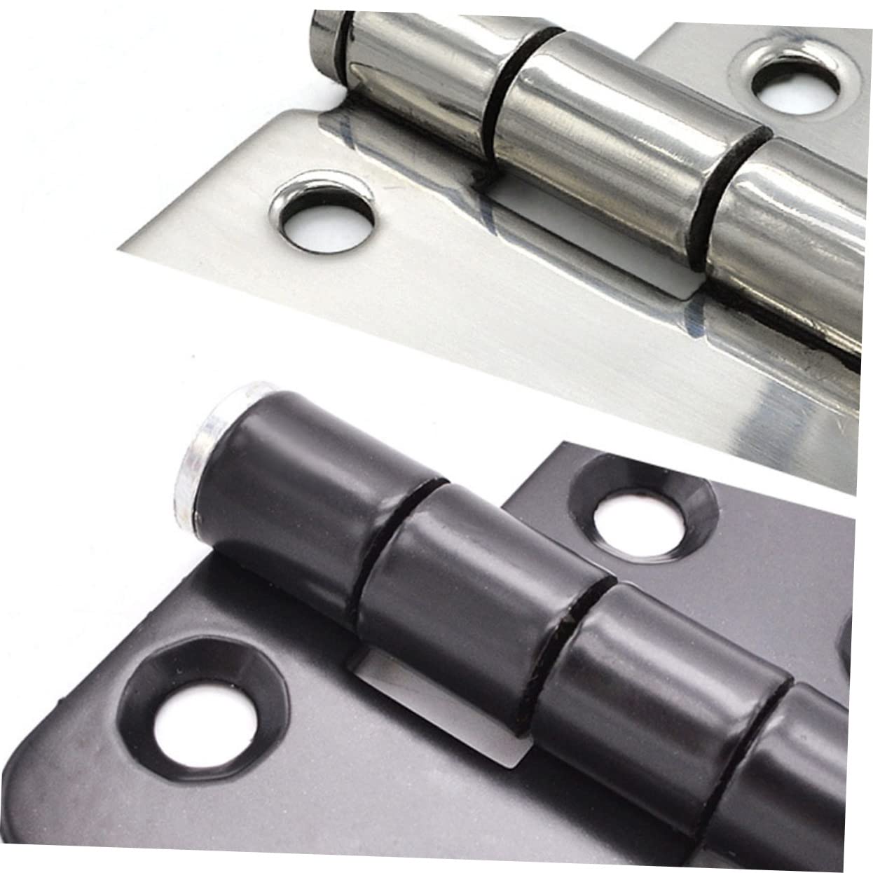 Produktbild von Selbstschließendes Türscharnier Aus Edelstahl Für Kühlschrank & Gefrierschrank – Ersatzteil Mit Automatischer Schließfunktion, Inkl. Schrauben, Silber, 10x7x2,5 Cm