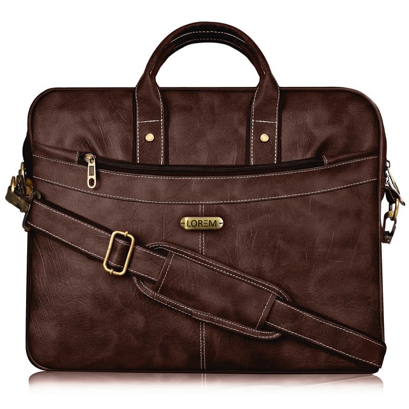 LOREM 10L Faux Leather Laptop Messenger Bag - Brown Color for Men & Women (BG37-UF) (B0CSPGMMDM) Amazon Price History, Amazon Price Tracker