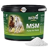 BiviPet MSM Pulver für Pferde – 1,9 kg | 100% reines MSM ohne Zusätze | Für Gelenke, Beweglichkeit, Sehnen & Hufe | Eimer mit Henkel inkl. Dosierlöffel | Made in Germany