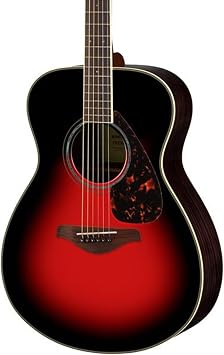 Yamaha FS830 Small Body Solid Top Acoustic Guitar, Dusk Sun Red