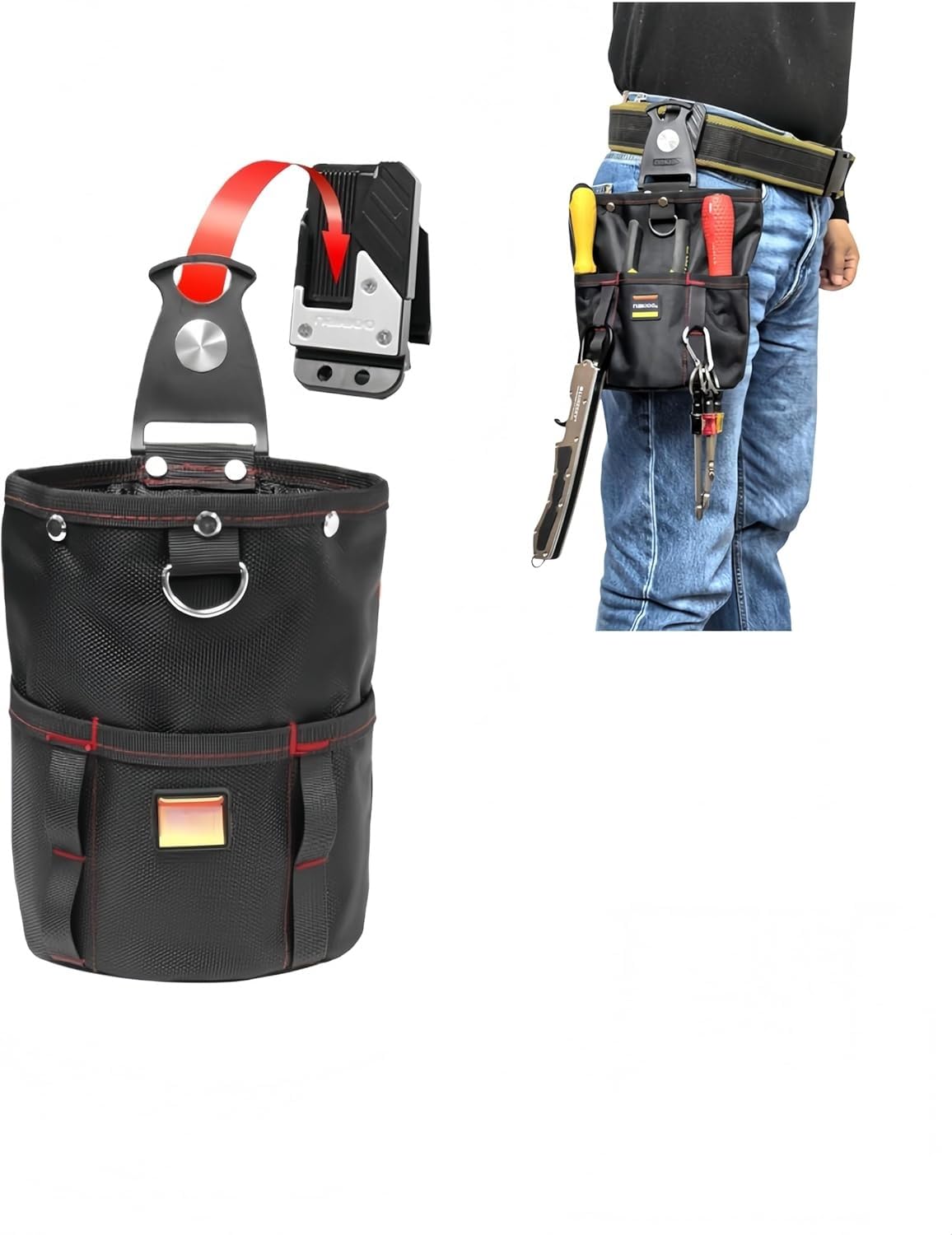 Sac à outils de taille pour charpentier et électricien actif sur les échafaudages
