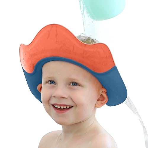 youocomu Gorro de ducha para bebé visera de ducha gorro de baño para niños pequeños gorra de champú impermeable ajustable protege los ojos de los