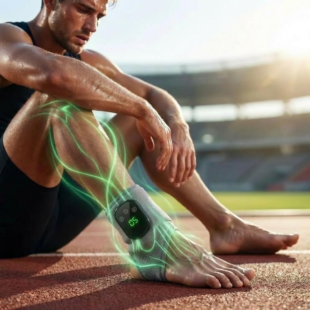 FootRevita - Masajeador de Pies y Tobillos con Calor Ajustable y Vibración, Recuperación Deportiva y Relajación Muscular, Uso Diario en Casa, 5 Niveles de Temperatura y 3 Modos de Masaje