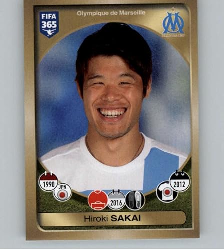 Miniatura 1 de 2016-17 Panini FIFA 365 Stickers #155 Hiroki Sakai Olympique de Marseille Official Soccer Album Sticker in Raw (NM or Better) Condition
