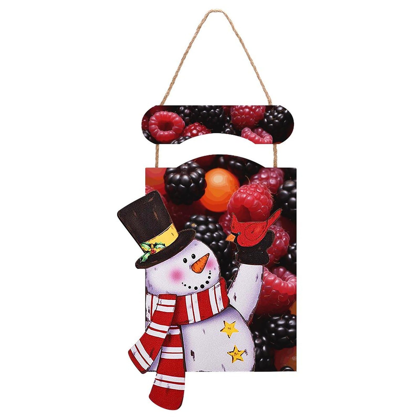 Décoration de sapin de Noël bonhomme de neige en bois pour offrir