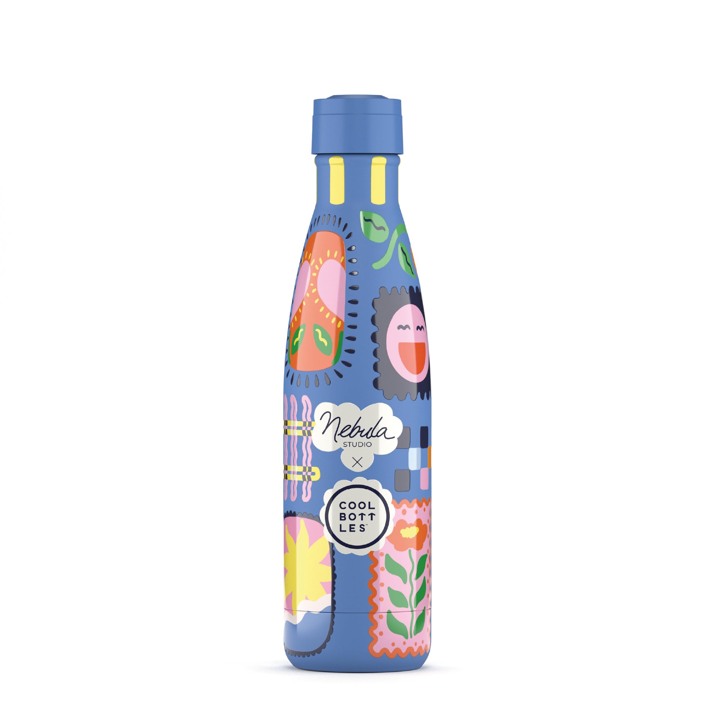 Cool Bottles - Borraccia Termica - 500 ml - Patch Zone x Nebula - Bottiglia d'Acqua in Acciaio Inox - Bevande Fredde per 36 ore e Calde per 18 - Finitura con Stampa 3D - Senza BPA | Bevande fredde 36 ore e calde 18 ore, finitura esclusiva stampa 3D, accia