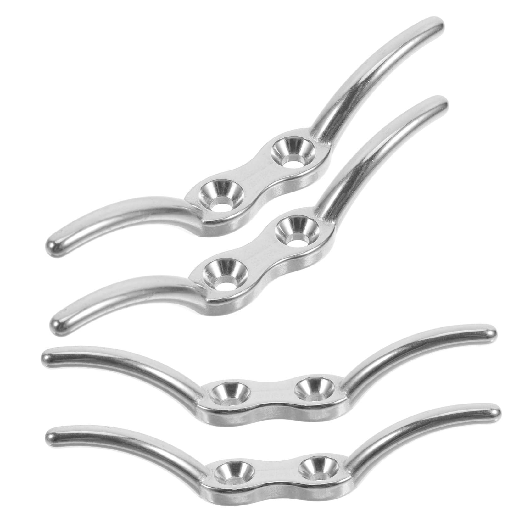 Soportes de acero para cortinas: pack de 4 unidades seguras en plata