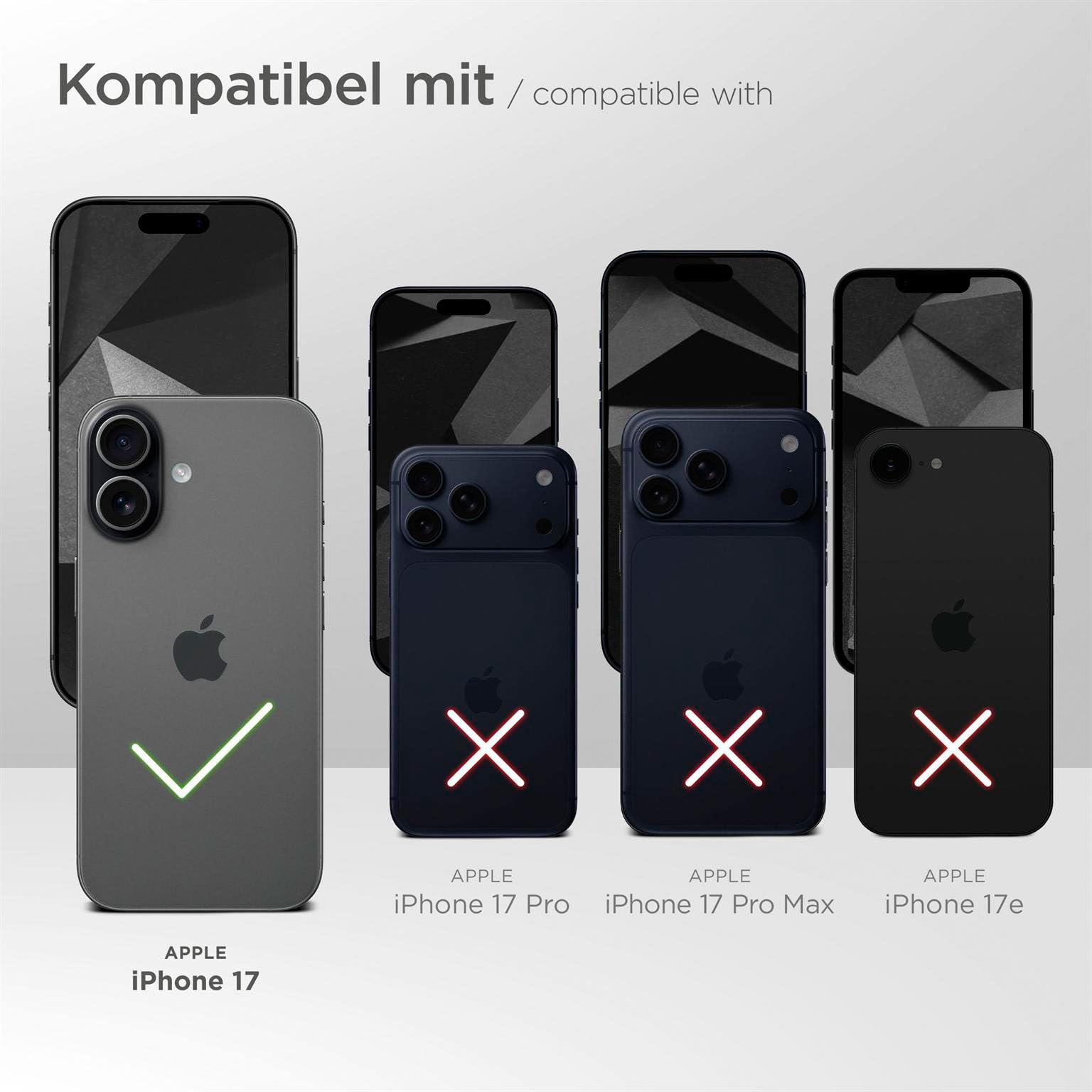 moex Zestaw 4 w 1 do iPhone 17 etui z 3 folią ochronną, etui na telefon komórkowy, przegródka na karty [Book Case etui z klapką + folia FlexProtec], całkowita ochrona 360 stopni, bordowe