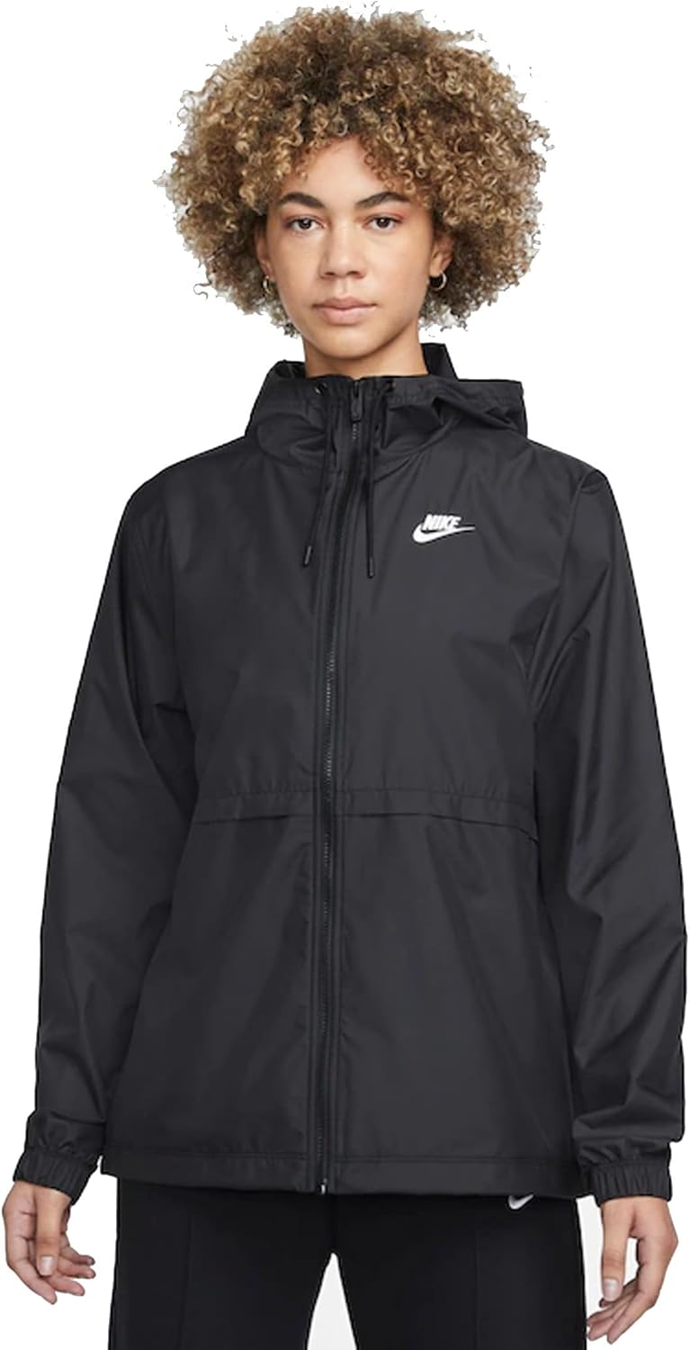 Nike Sportswear Essential Women's Woven Jacket (X-Large, Black/White)